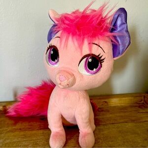 Disney Jakks Princess Palace Pets Aurora Pink Purple Cat Plush Heart Stuffed 9"